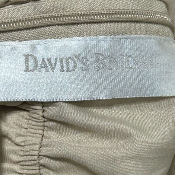 Davids Bridal Formal Bridesmaid Dress Size 8 Champagne Sleeveless Chiffon A-line - Picture 11 of 11